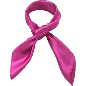 Women's Rose Red Silk Feeling Scarf 23.6'' Square Satin Scarf Neck Head Bandana